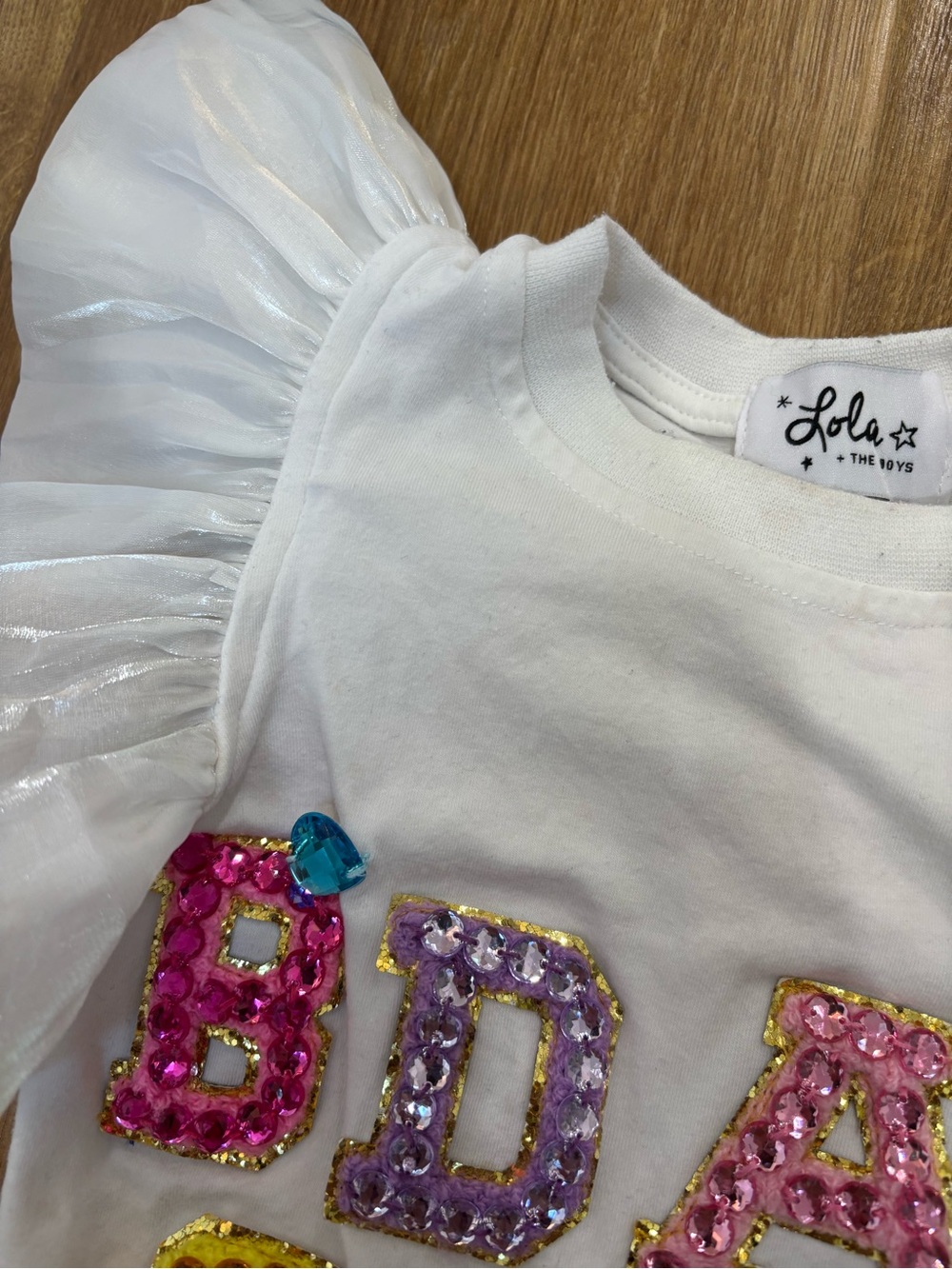 Lola + The Boys BIRTHDAY GIRL GEM RUFFLE SHIRT - Picture 4 of 4